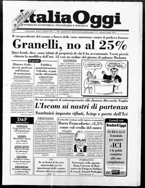 Italia oggi : quotidiano di economia finanza e politica